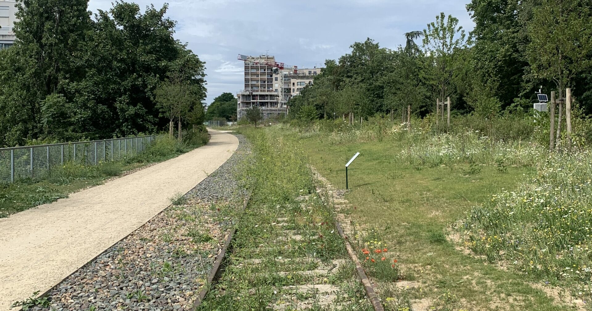 Le Bois de Charonne, nouvel espace gagné sur la petite ceinture, dans le sud du 20e arrondissement