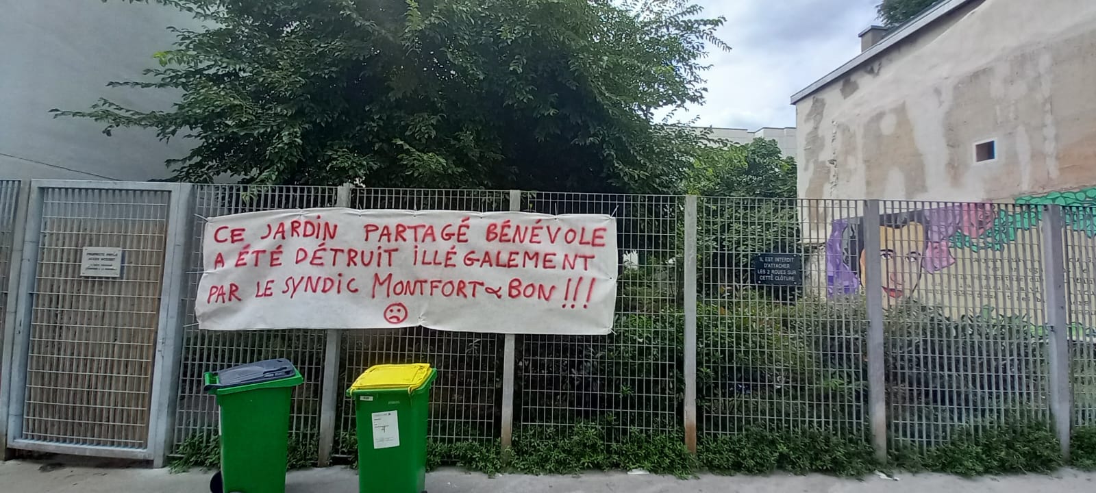 Destruction du jardin partagé de la rue du Groupe Manouchian, dans le 20e arrondissement de Paris
