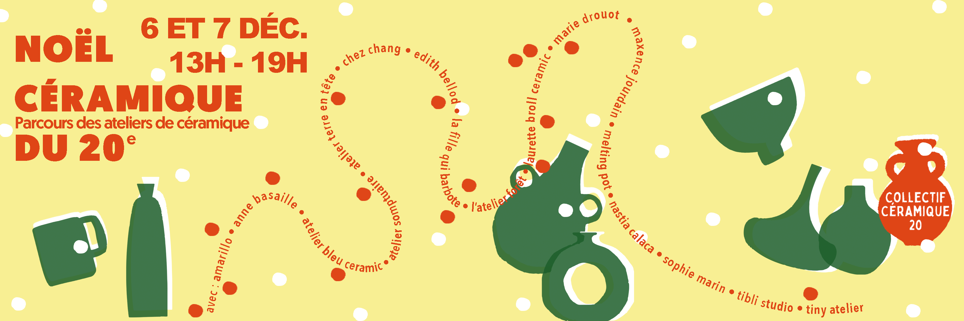 Un parcours de Noël dans les ateliers de céramique du 20e arrondissement de Paris les 6 et 7 décembre